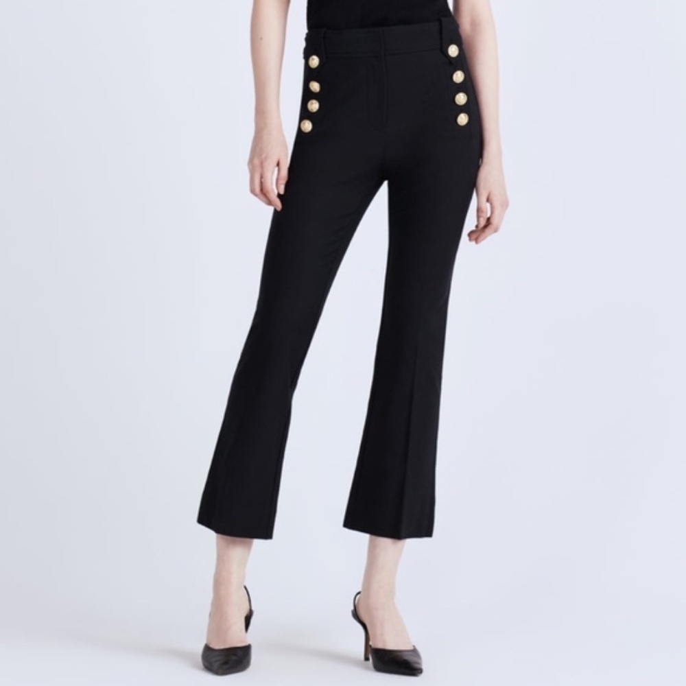Derek Lam 10 Crosby | Robertson Crop Flare Trouser Pants | Black | Size 6